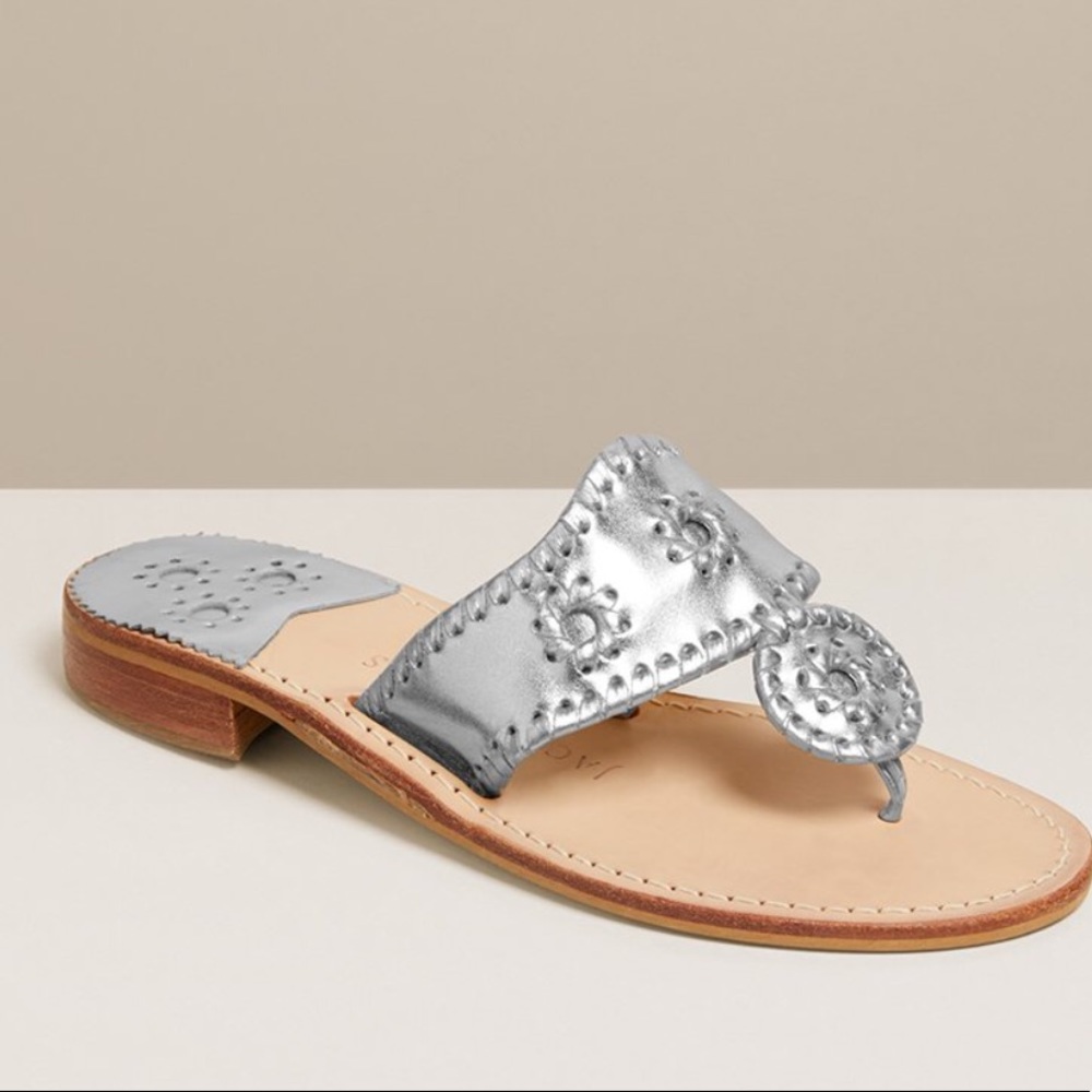 Jack Roger's metallic silver Navajo sandals 8W
